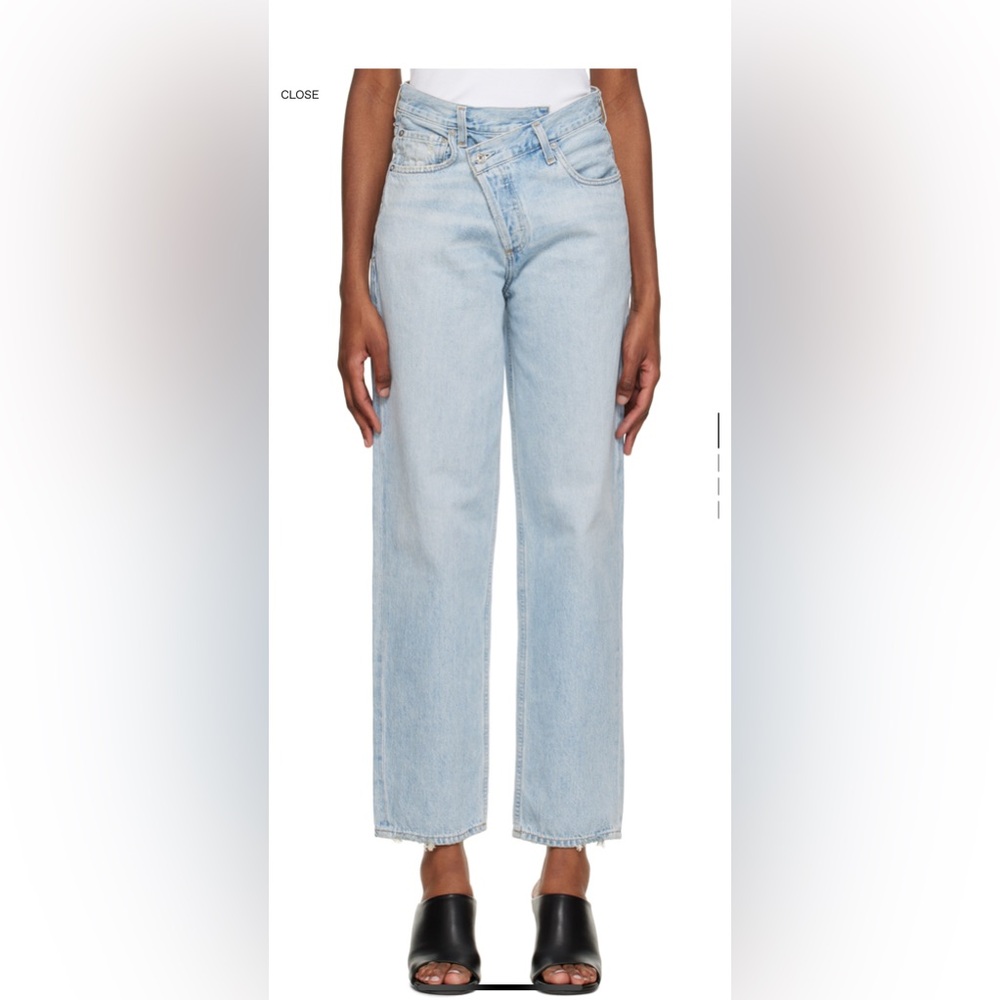 Agolde blue upsized criss cross jeans
